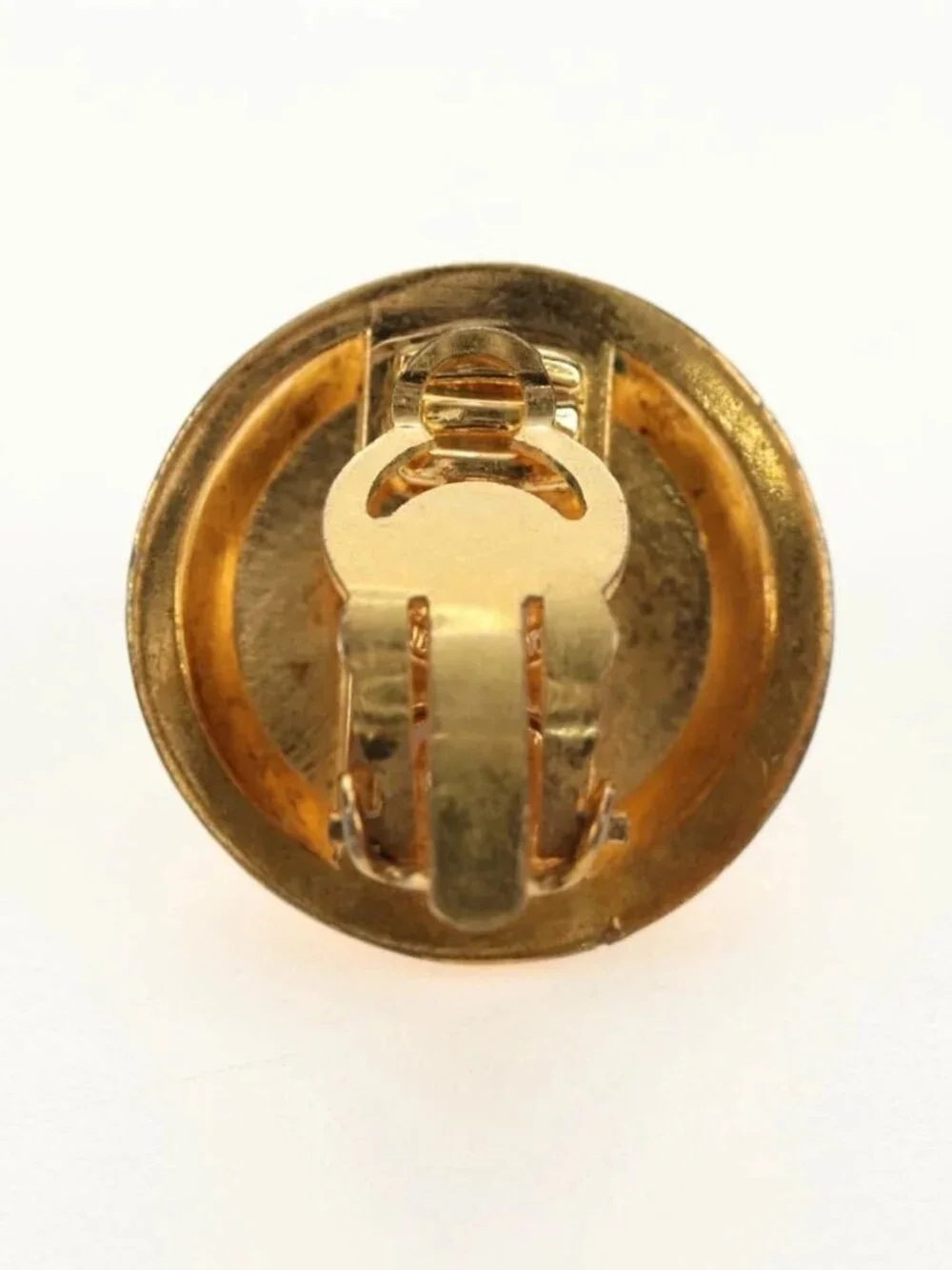 CHANEL Earring metal Gold CC Auth 185854M